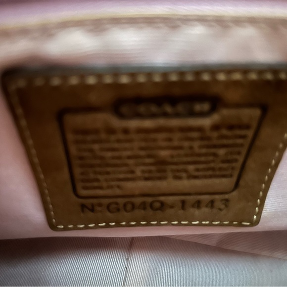 Vintage COACH G04Q-1443 TAN LEATHER SUEDE Signature C TOTE BAG - Picture 10 of 13